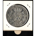 BELGIO 5 Franchi Argento KM # 24 1868 Leopoldo II